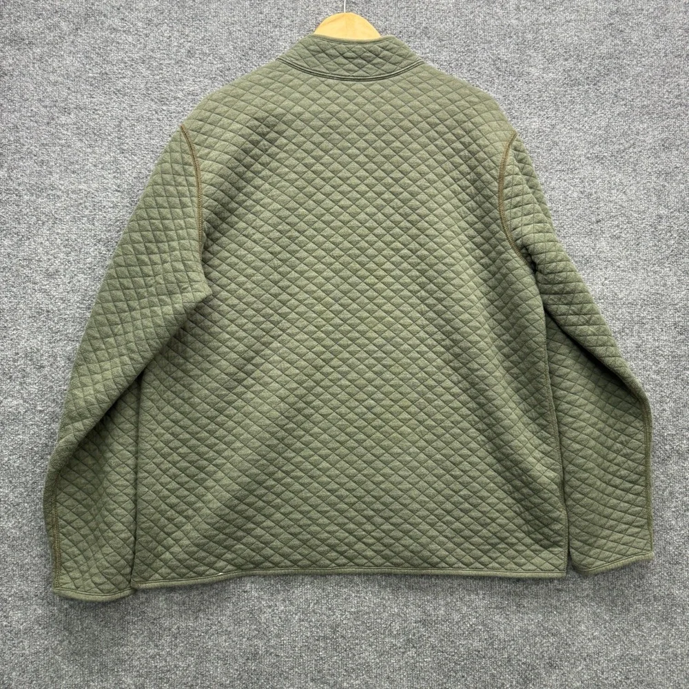 Eddie Bauer Quilted Quarter Zip Pullover Mens TXL Green Long Sleeve Outdoor‎